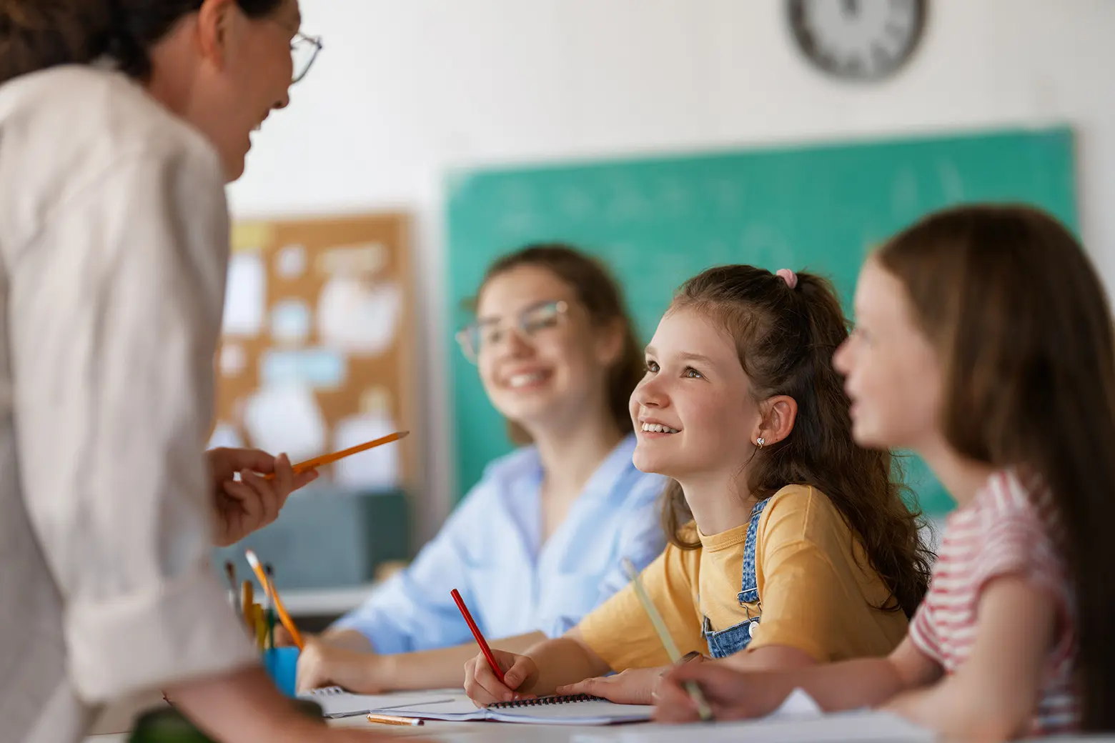 Primary school pupils with Bookbag activity sheets