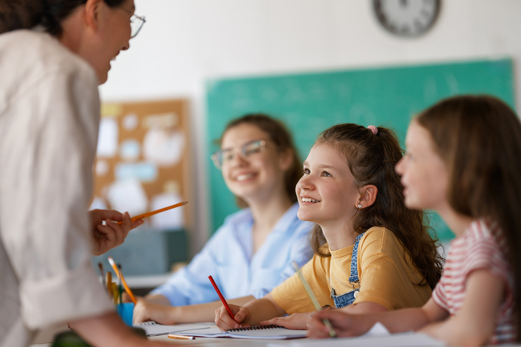 Primary school pupils with Bookbag activity sheets